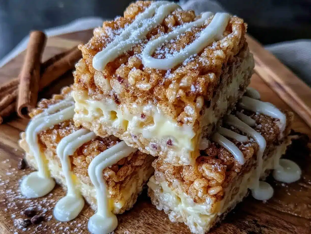 crispy cinnamon roll rice krispie treats preparation steps