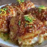 crispy garlic parmesan chicken thighs - featured image