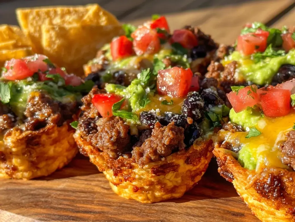 crispy loaded taco dip cups - featured image