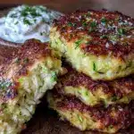 crispy parmesan zucchini fritters - featured image