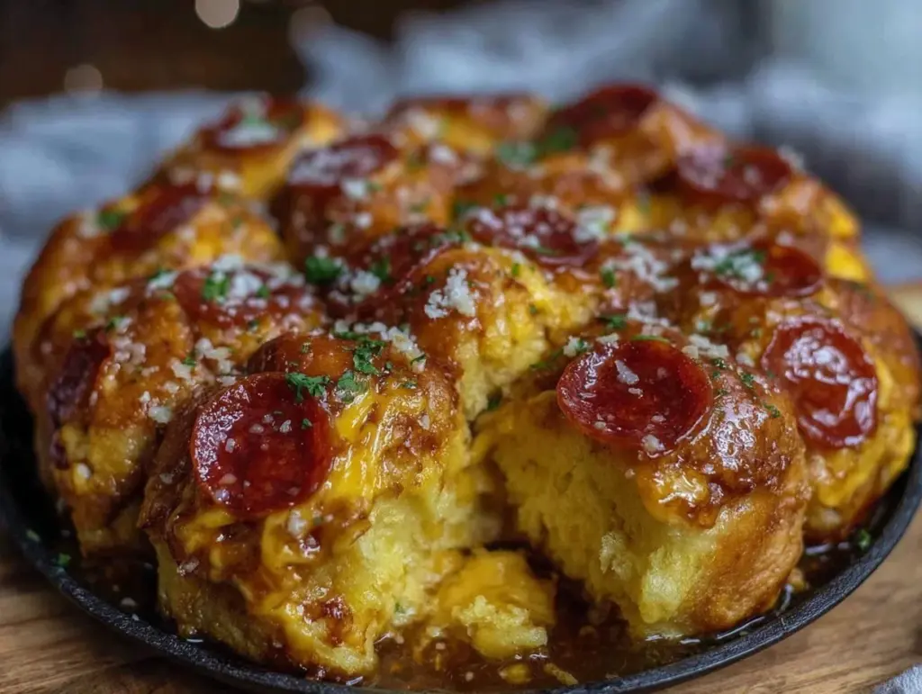 crispy pepperoni pizza monkey bread - featured image