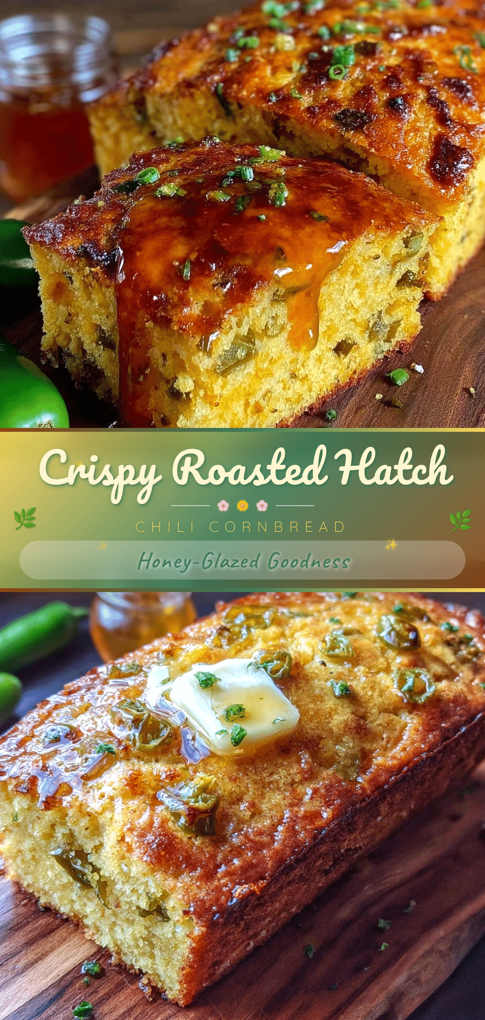 crispy roasted hatch green chili cornbread recipe