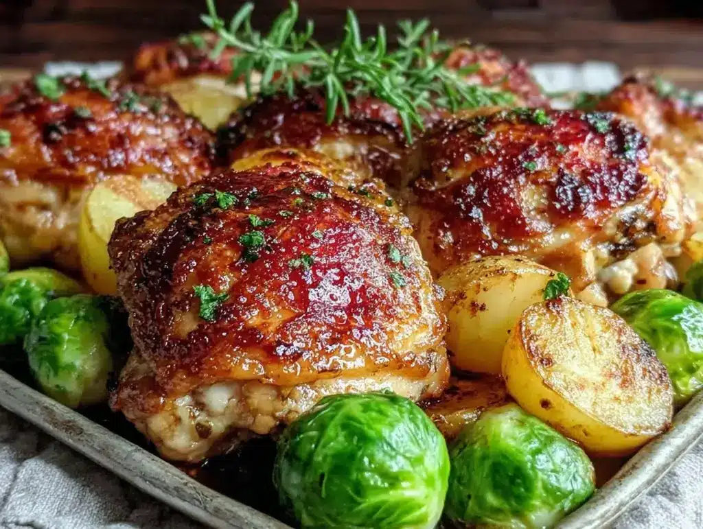 crispy sheet pan chicken thighs - featured image