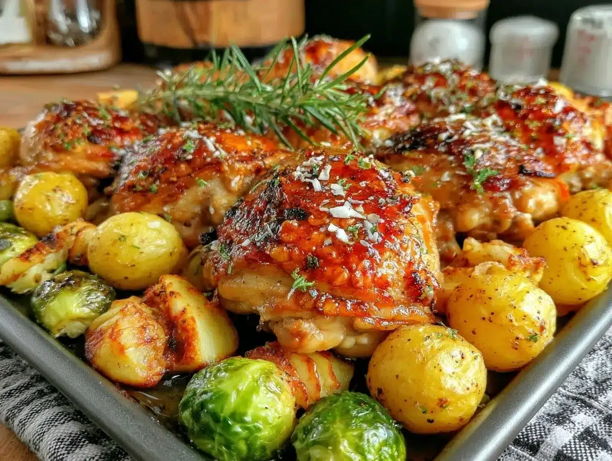 crispy sheet pan chicken thighs preparation steps