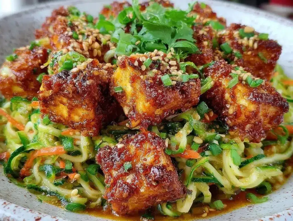 crunchy smashed cucumber sesame noodle salad - featured image