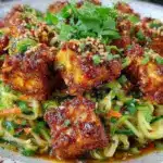crunchy smashed cucumber sesame noodle salad - featured image
