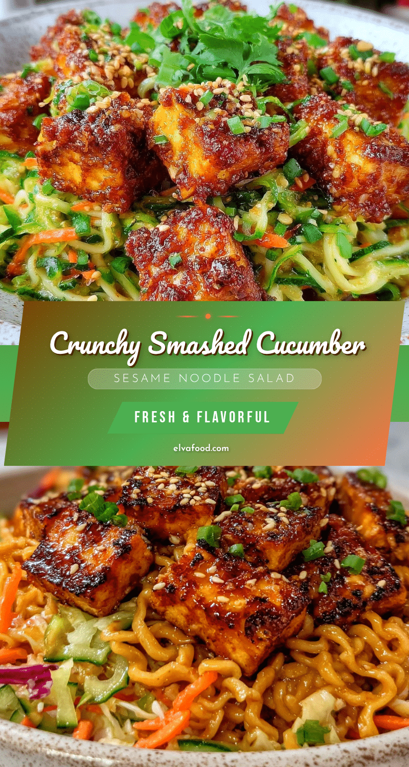 crunchy smashed cucumber sesame noodle salad recipe