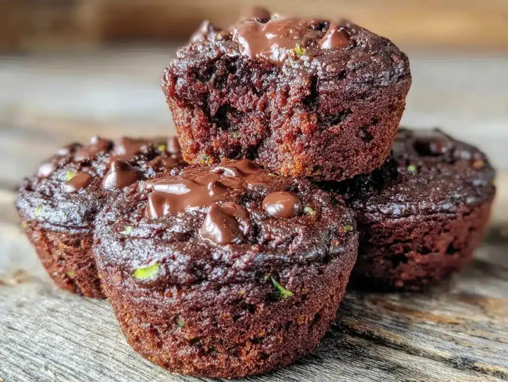 double chocolate zucchini muffins - featured image