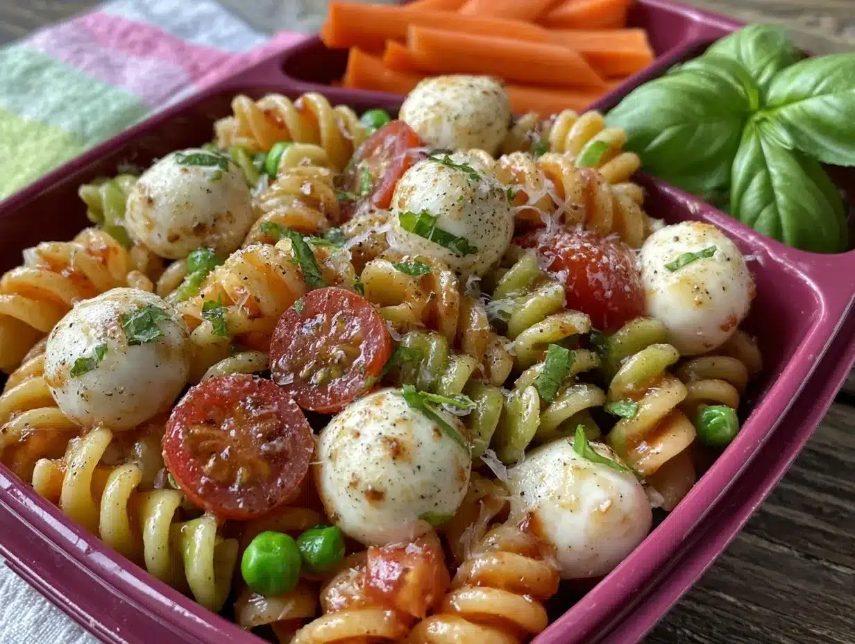Easy Bento Box Pasta Salad preparation steps