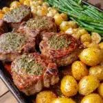 easy crispy sheet pan pork chops - featured image