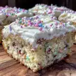 easy Funfetti sheet cake with cream cheese frosting - featured image