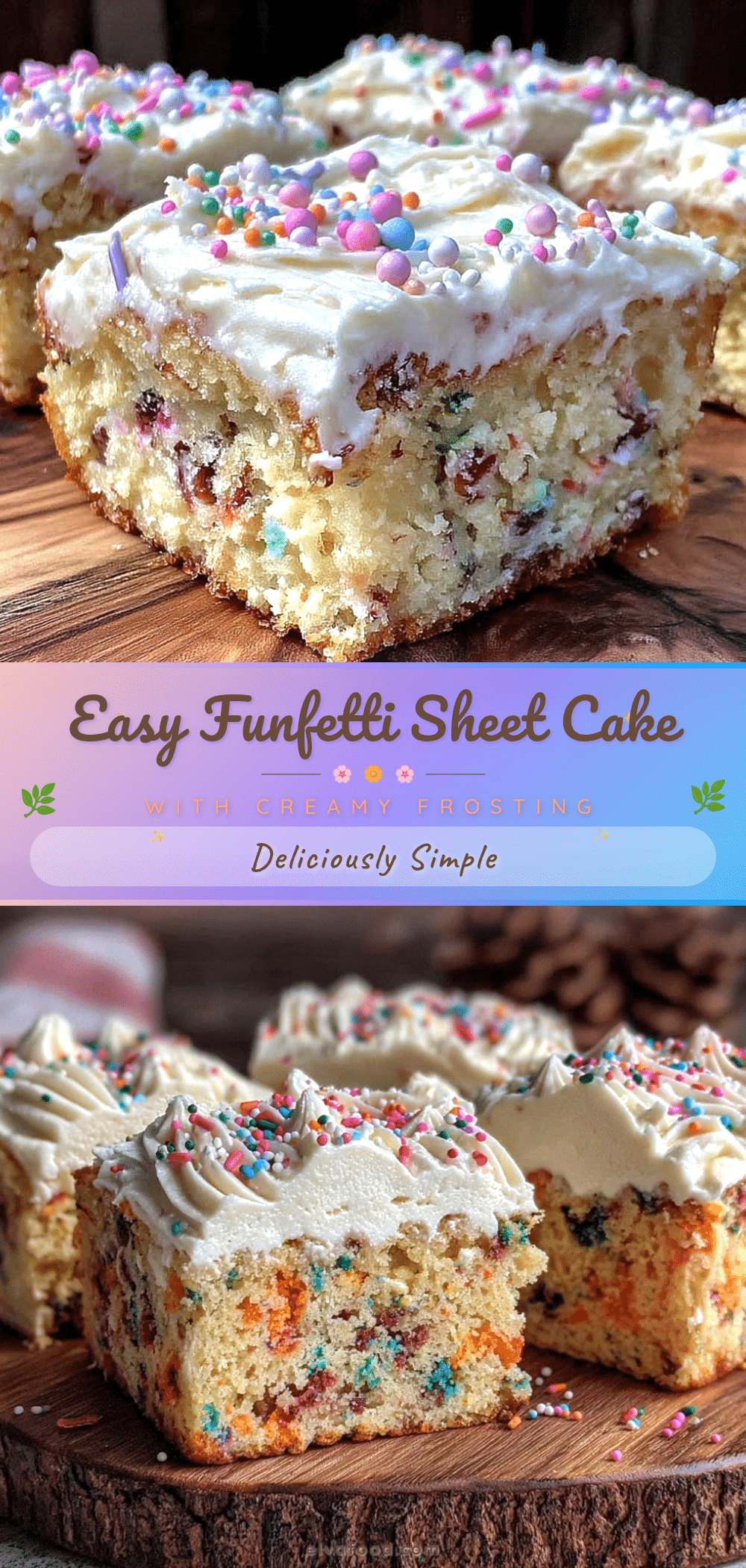 easy Funfetti sheet cake with cream cheese frosting recipe