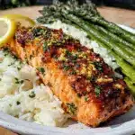 easy lemon herb baked salmon - featured image