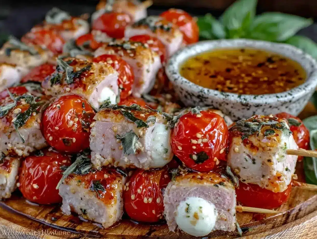 Easy Mini Caprese Skewers preparation steps