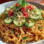 easy no-heat asian sesame noodle bento lunch - featured image