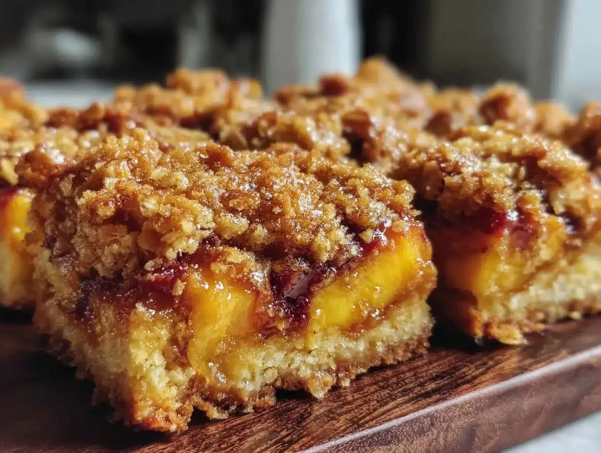 fresh peach crumble bars preparation steps