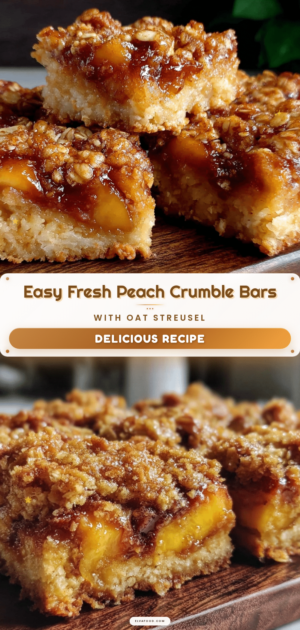 fresh peach crumble bars recipe