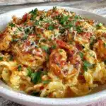 garlic butter lemon shrimp pasta - featured image