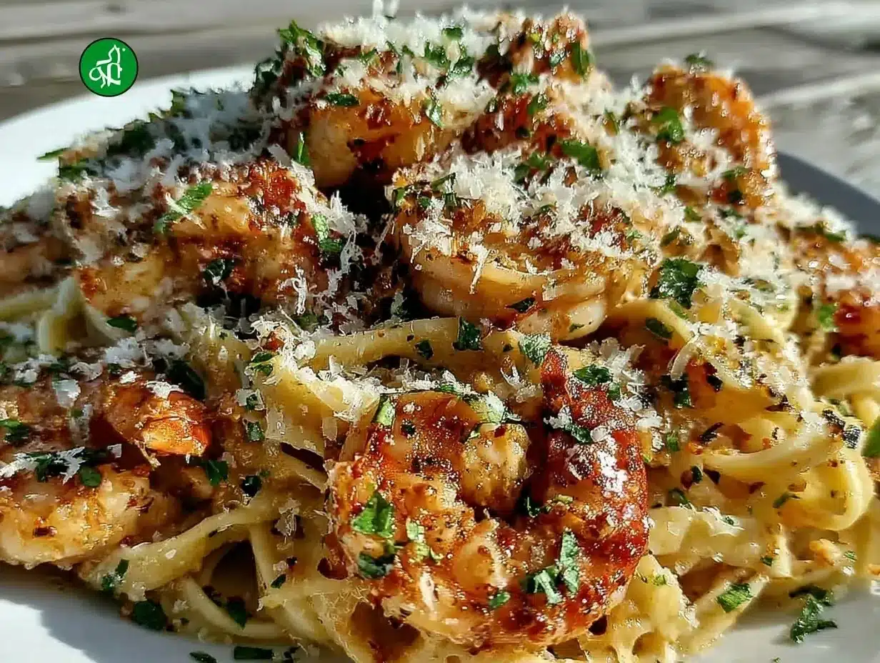 garlic butter lemon shrimp pasta preparation steps