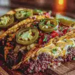 garlic butter smash burger tacos - featured image