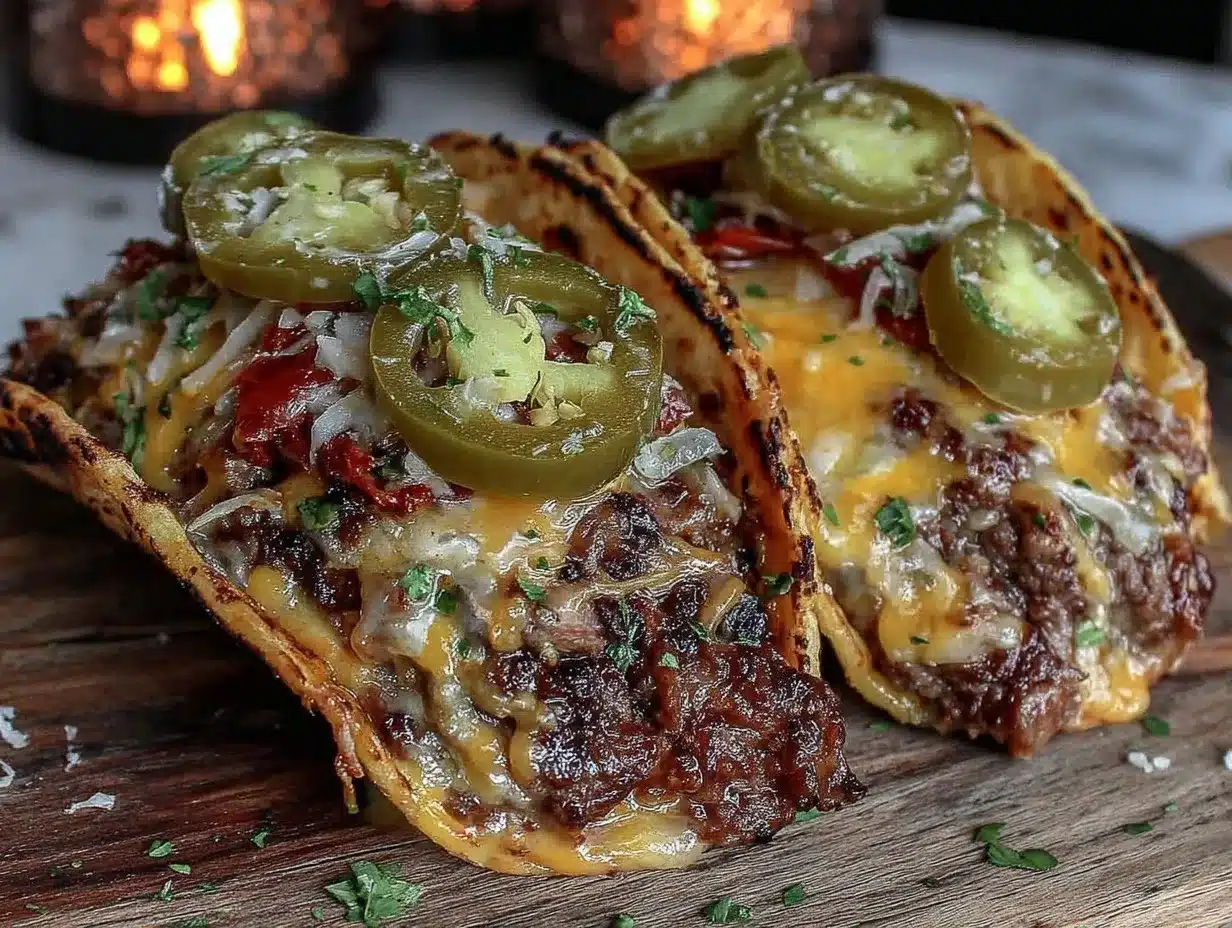 garlic butter smash burger tacos preparation steps