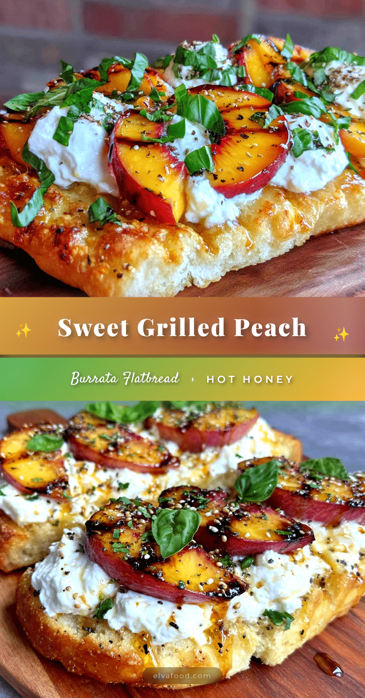 grilled peach and burrata flatbread recipe