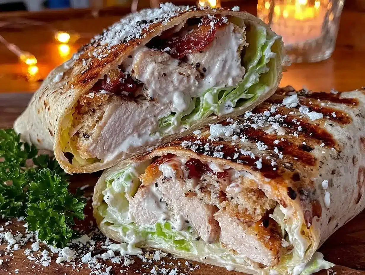 Healthy High-Protein Chicken Caesar Wrap preparation steps