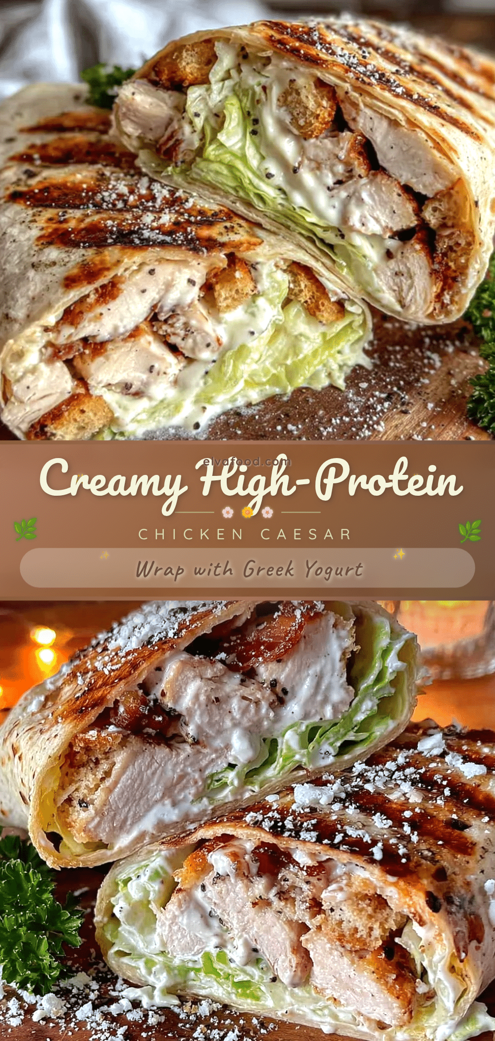 Healthy High-Protein Chicken Caesar Wrap recipe