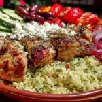 healthy high-protein greek chicken bowl - featured image