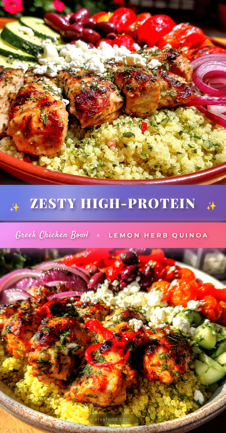 healthy high-protein greek chicken bowl recipe