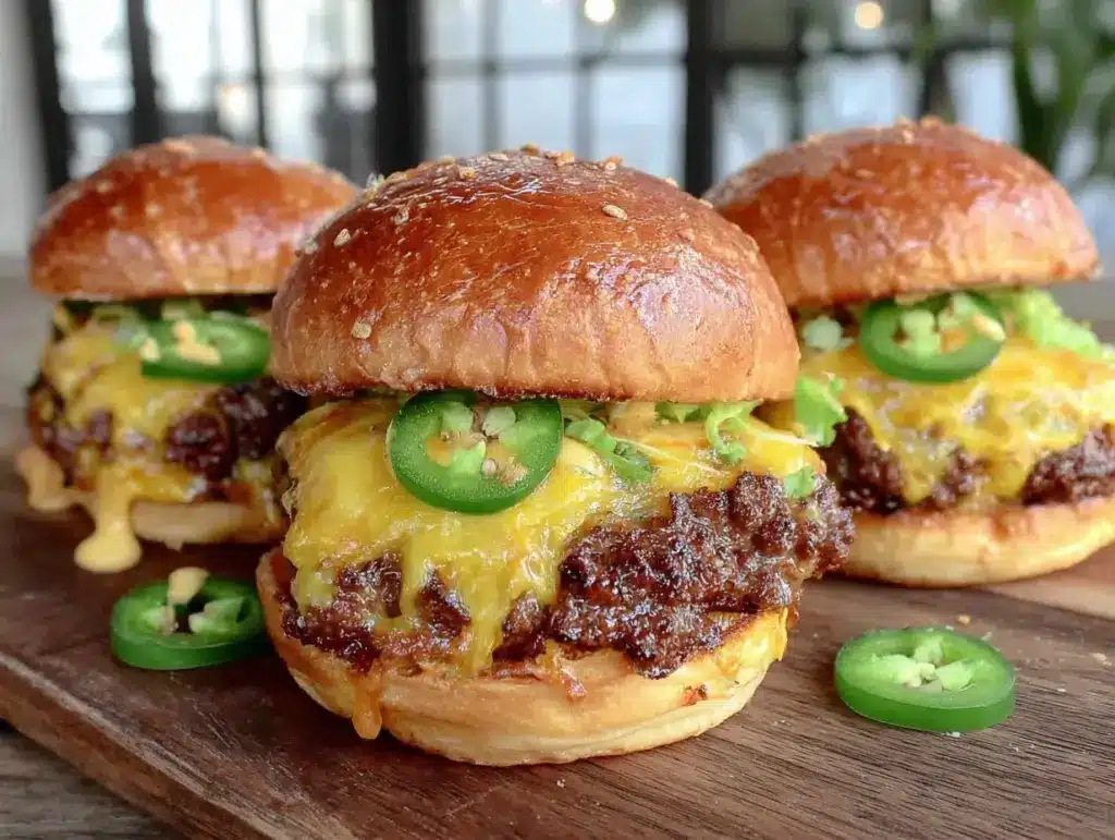 jalapeño cheddar smash burger sliders - featured image