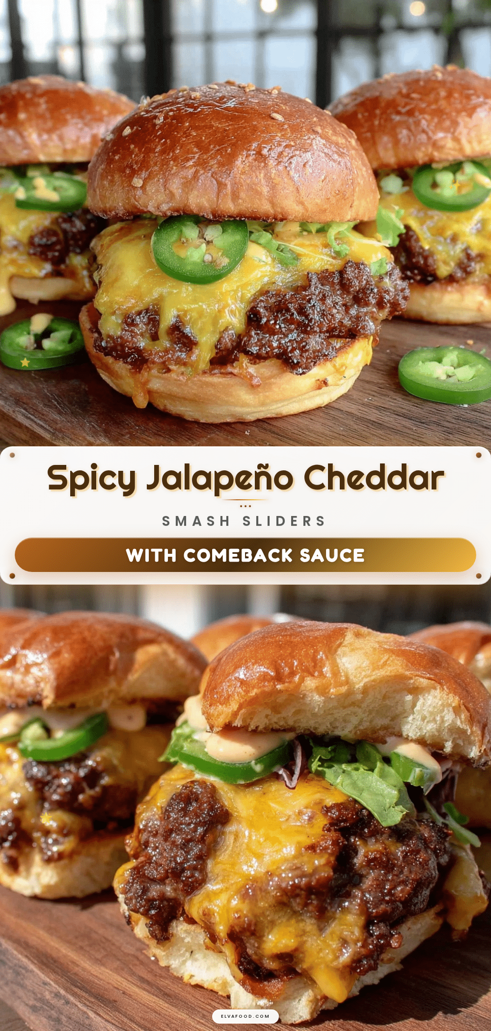 jalapeño cheddar smash burger sliders recipe