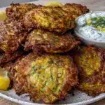 lemon herb zucchini fritters - featured image
