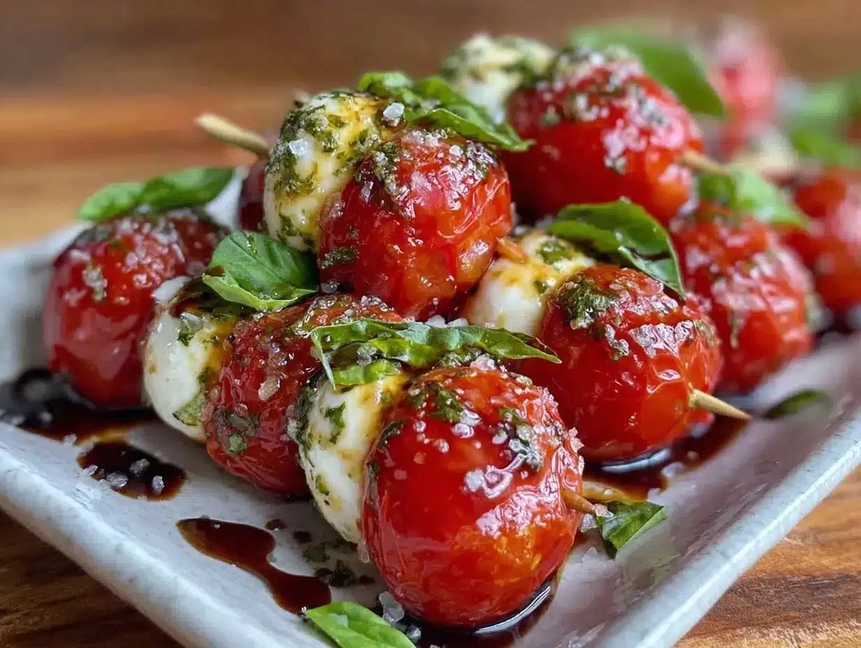mini Caprese skewers preparation steps