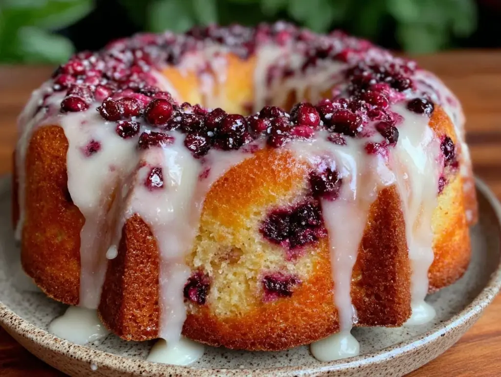 moist huckleberry lemon pound cake - featured image