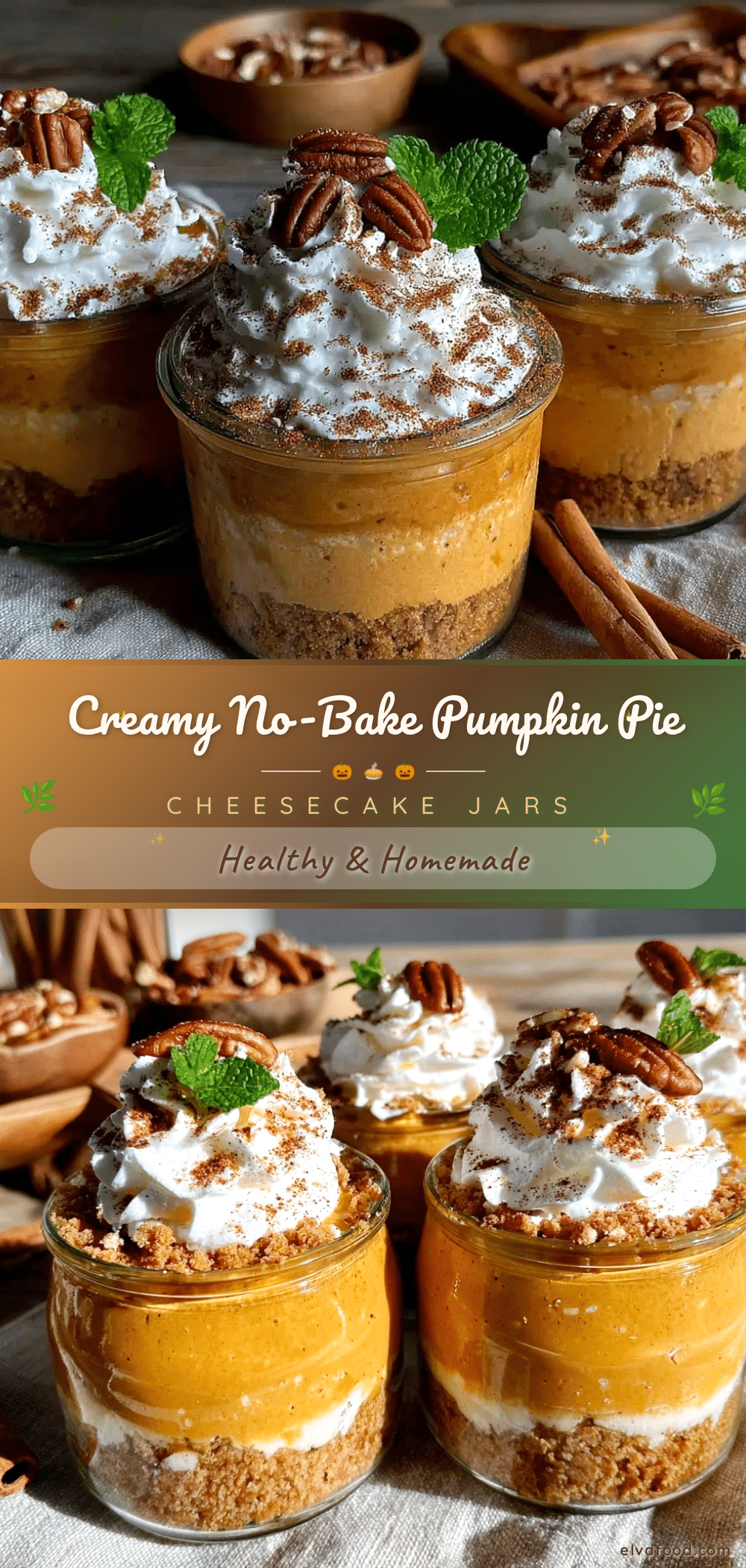 no-bake pumpkin pie cheesecake jars recipe
