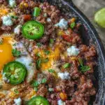 one-pan ground beef taco skillet - featured image