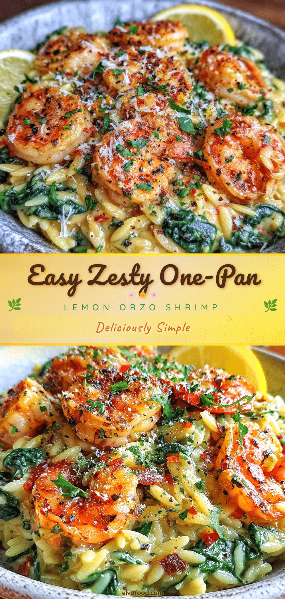 one-pan lemon orzo with shrimp and spinach recipe
