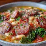one-pot tuscan white bean and sausage soup - featured image