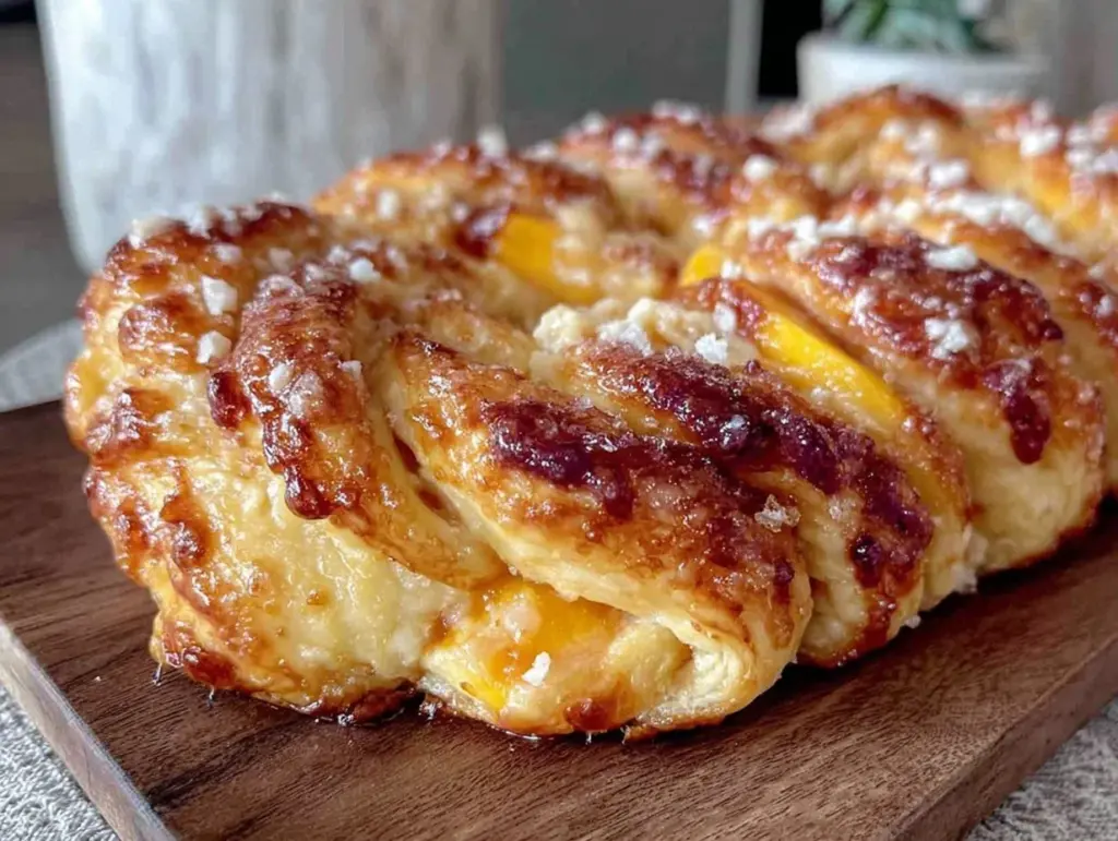 peach cream cheese Danish braid - featured image