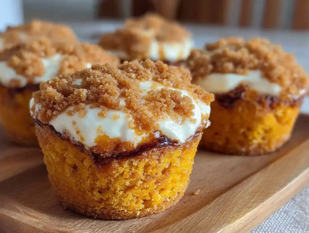 pumpkin cream cheese stuffed muffins - featured image