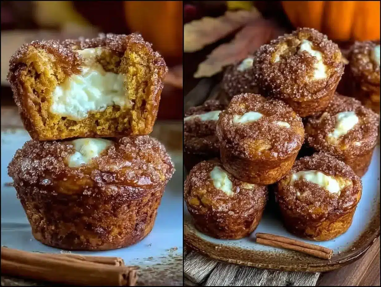 pumpkin cream cheese swirl muffins preparation steps