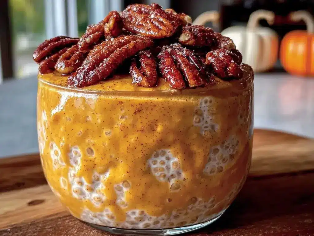 pumpkin spice protein overnight oats - featured image