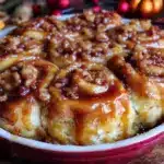 salted caramel apple cinnamon roll bake - featured image