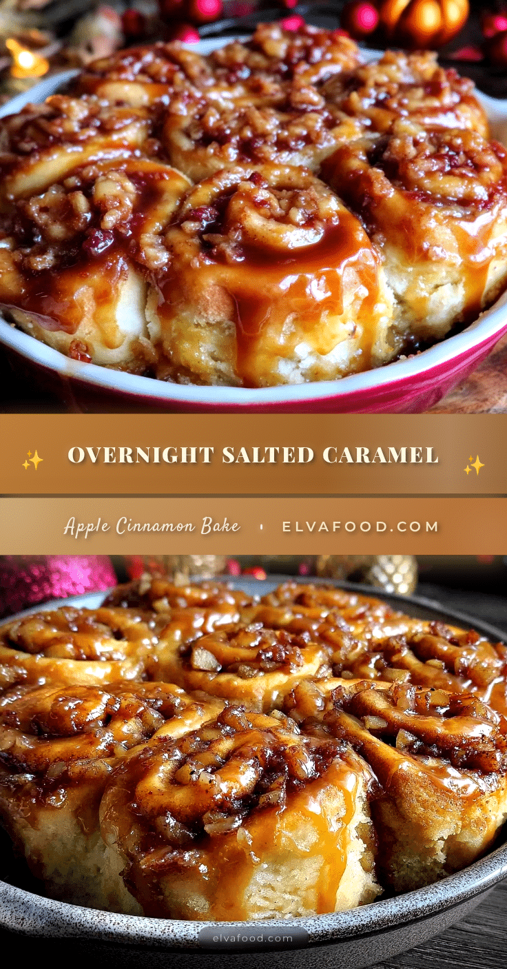 salted caramel apple cinnamon roll bake recipe