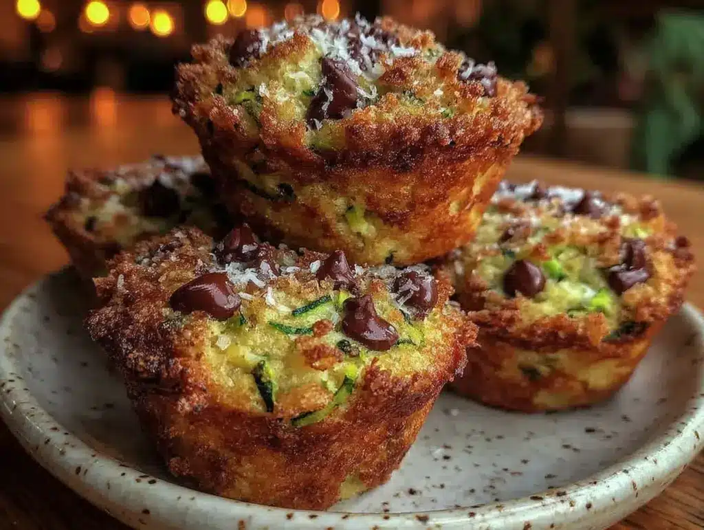 shredded zucchini chocolate chip muffins - featured image