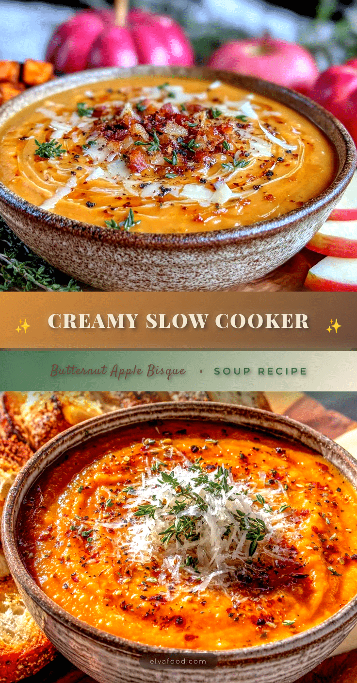 slow cooker butternut squash apple bisque recipe