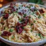 slow cooker Tuscan chicken orzo - featured image