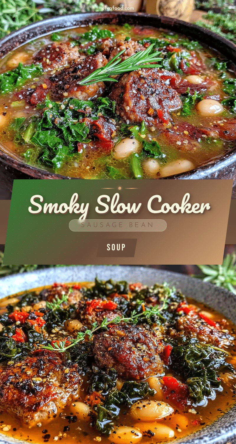 smoky crockpot white bean and sausage soup recipe
