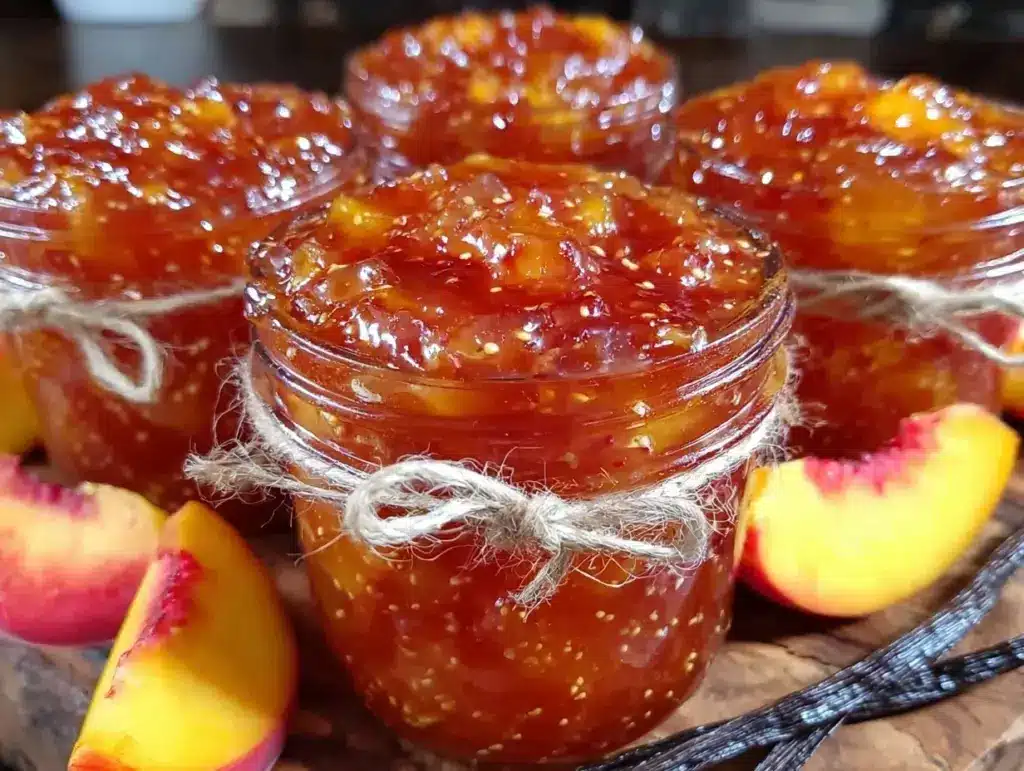 spiced fresh peach jam - featured image